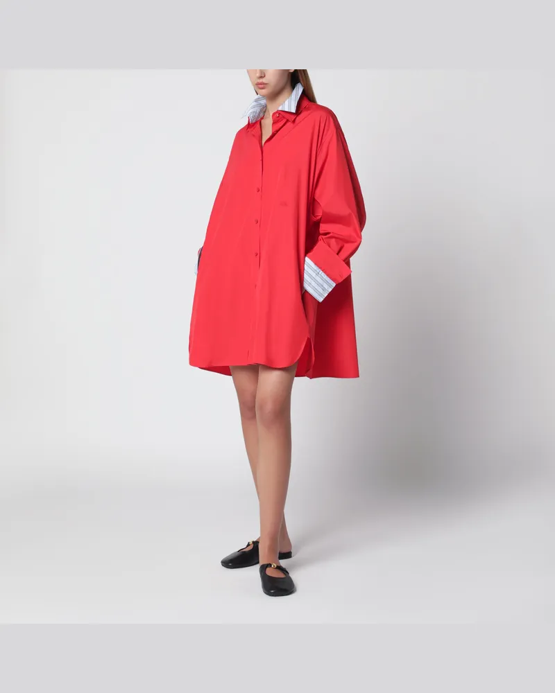 Loewe Rotes Hemdblusenkleid aus Baumwolle Red