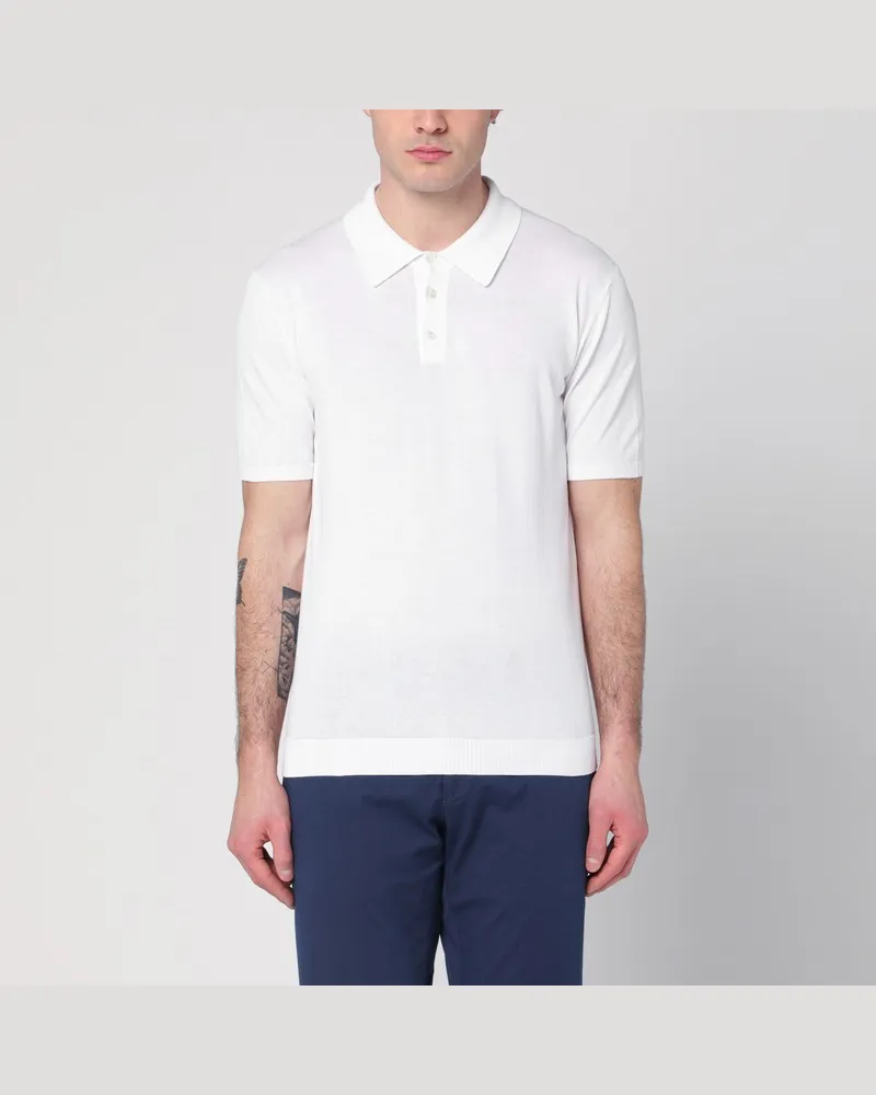 Roberto Collina Weißes Poloshirt aus Baumwolle Weiß