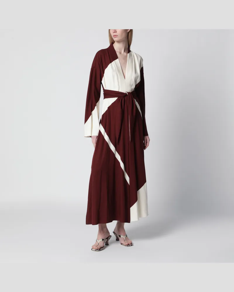 Alberta Ferretti Bedrucktes Kleid aus Viskose-Twill Brown