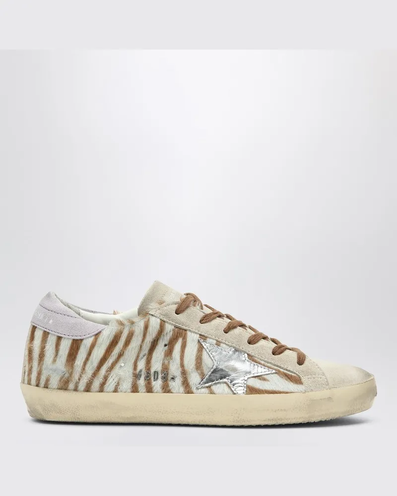 Golden Goose Super-Star Sneaker aus Zebrafell Mehrfarbig