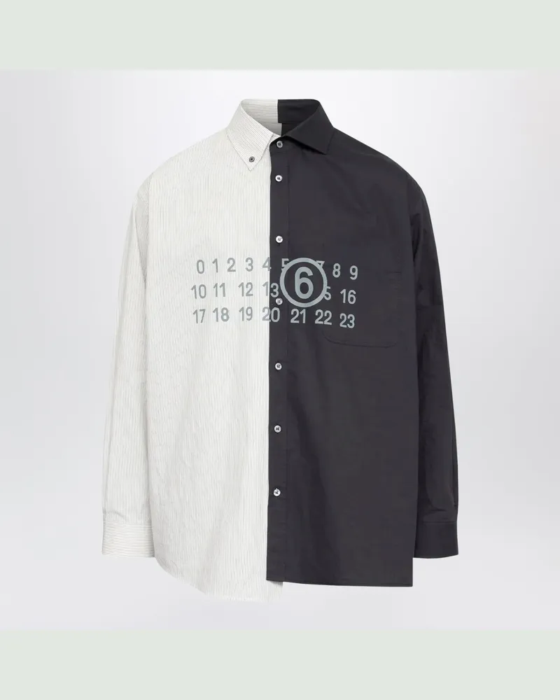 Maison Margiela Zweifarbige Langarmbluse Black