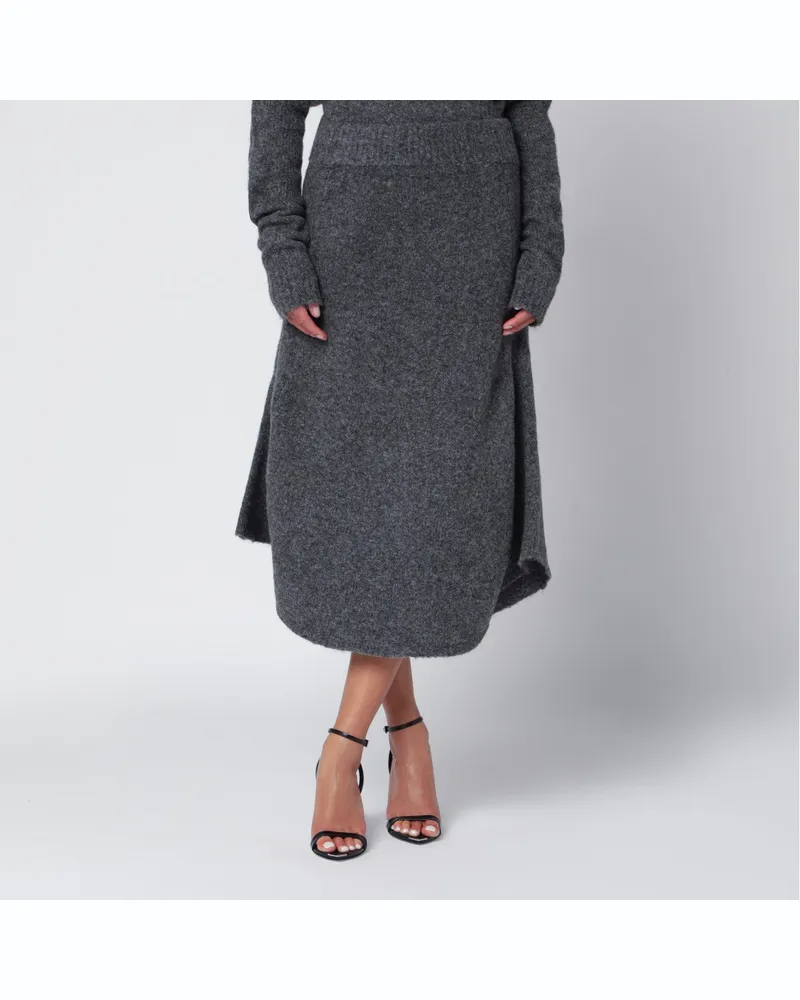 Entire Studios Rauchgrauer Midi-Rock aus Wollmischung 