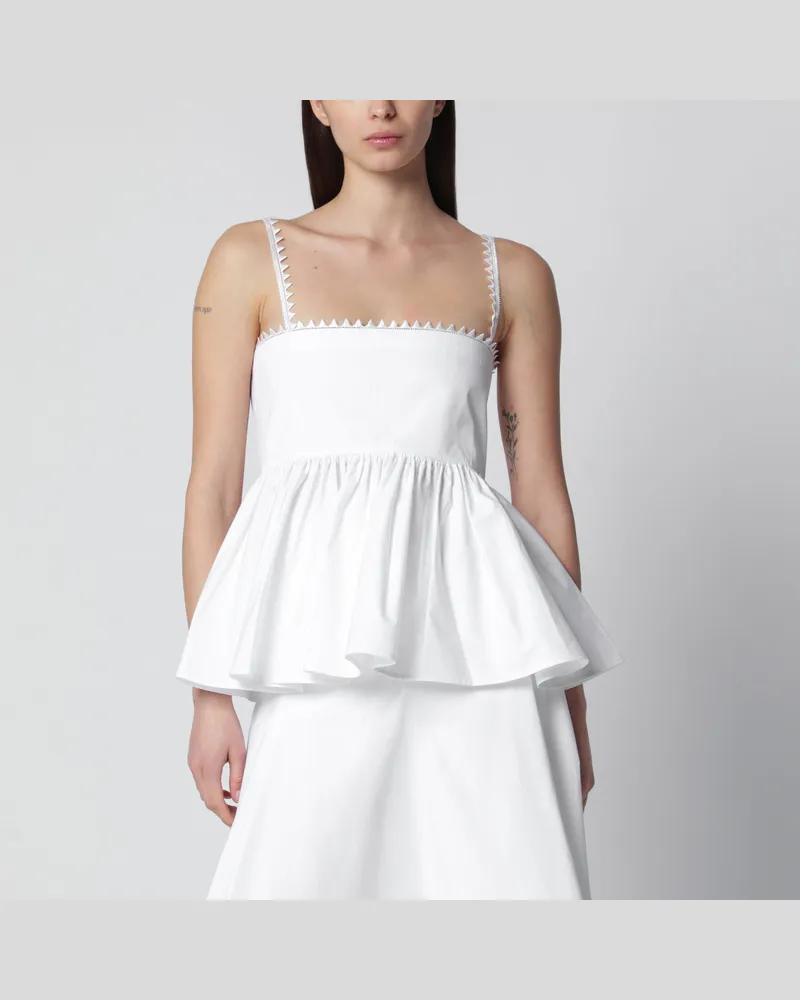 Jacquemus Weißes Traversin Top mit Rüsche White