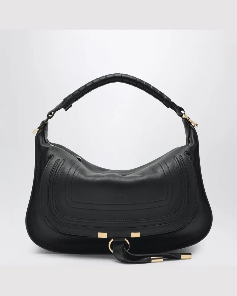 Chloé Kleine Marcie Tasche aus schwarzem Leder Blue