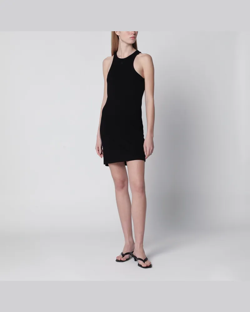 Anine Bing Cole Neckholderkleid aus Rippbaumwolle in Schwarz Black