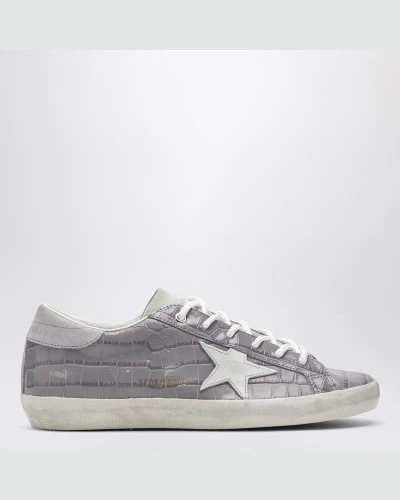 Golden Goose Super-star Sneaker aus lilafarbenem Leder in Kroko-Optik Purple