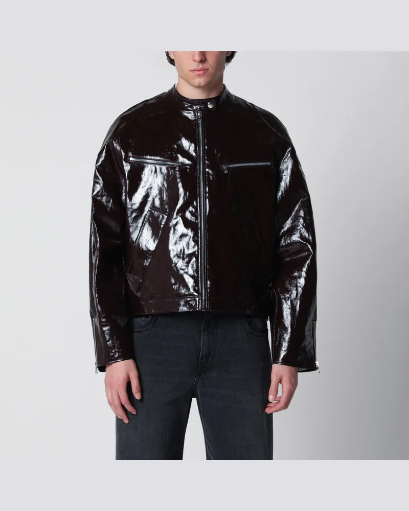 Séfr Ristretto Racer Jacke aus beschichtetem Leinen Burgundy