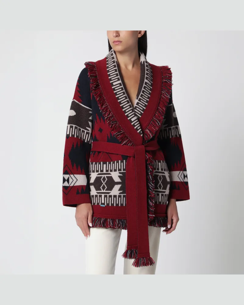 Alanui Icon Jacquard Cardigan aus Kaschmir in Navyblau Multicolor