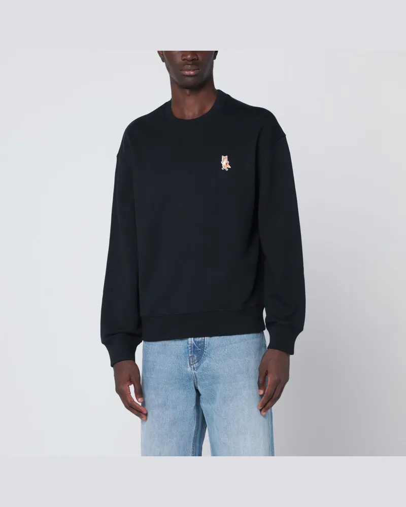 Kitsuné Schwarzes Baumwoll-Sweatshirt Schwarz