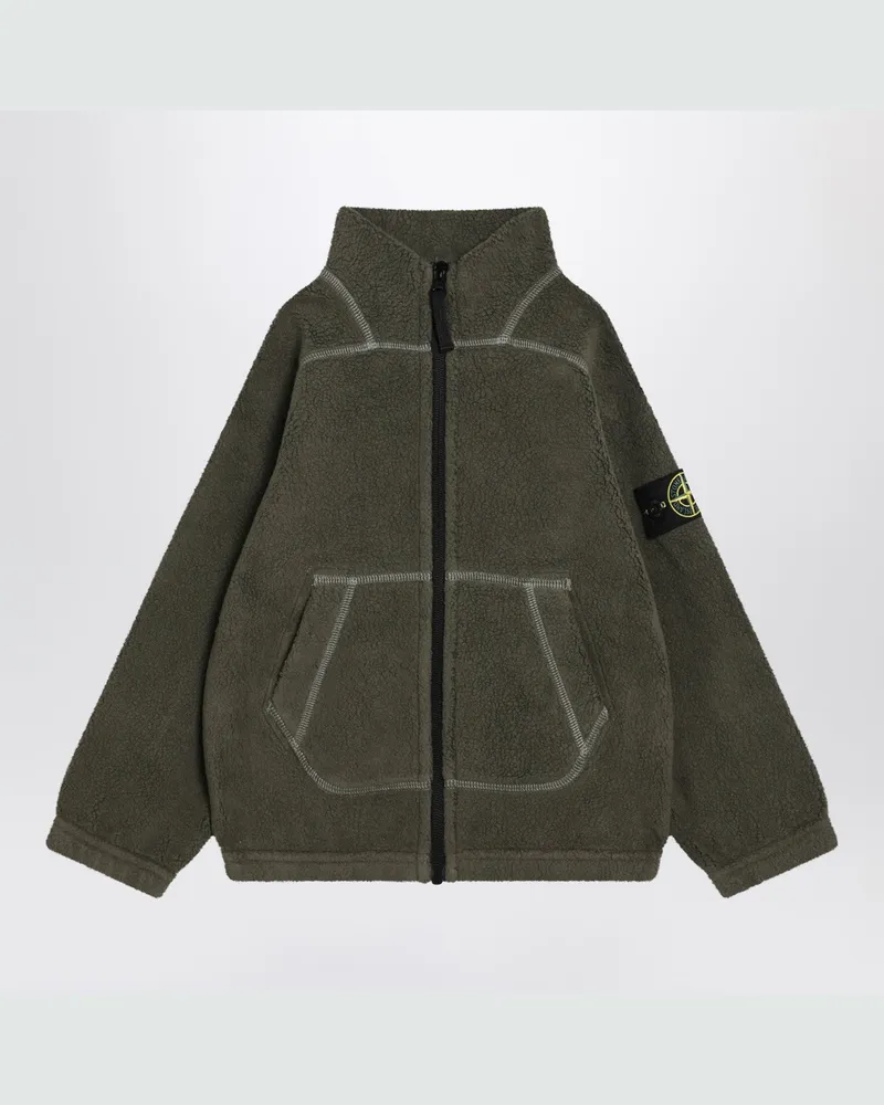 Stone Island Militärgrünes Sweatshirt aus Frottee 