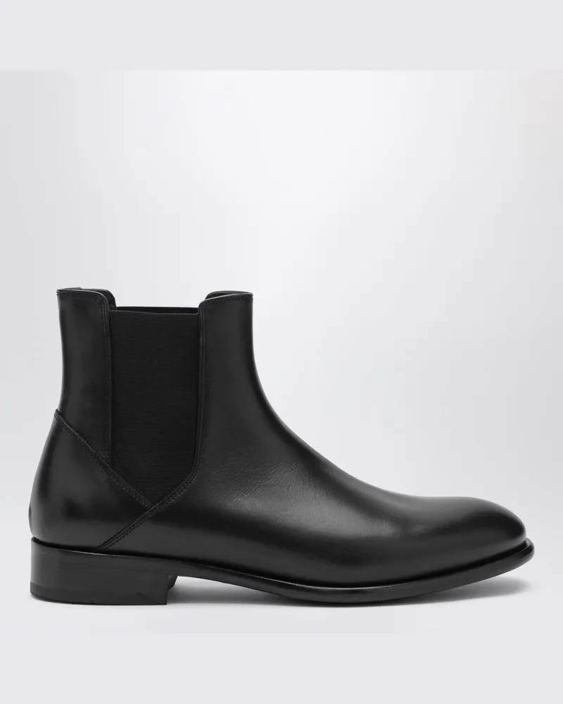 Doucal´s Schwarze Stiefeletten aus Glattleder Schwarz