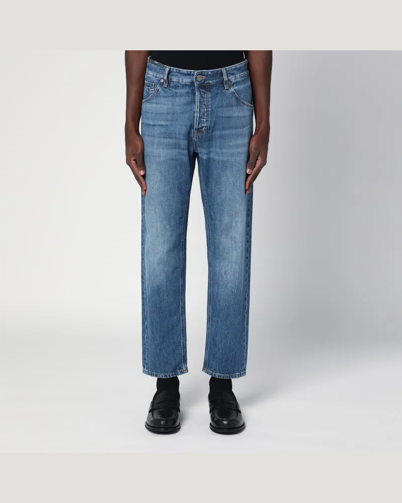 PT TORINO Gerade blaue Jeans mit ausgewaschener Optik Blau