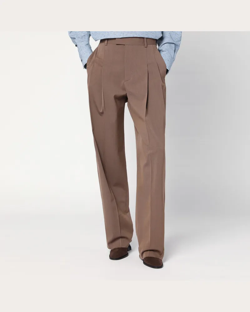Bottega Veneta Braune Hose aus Wollmischung Brown