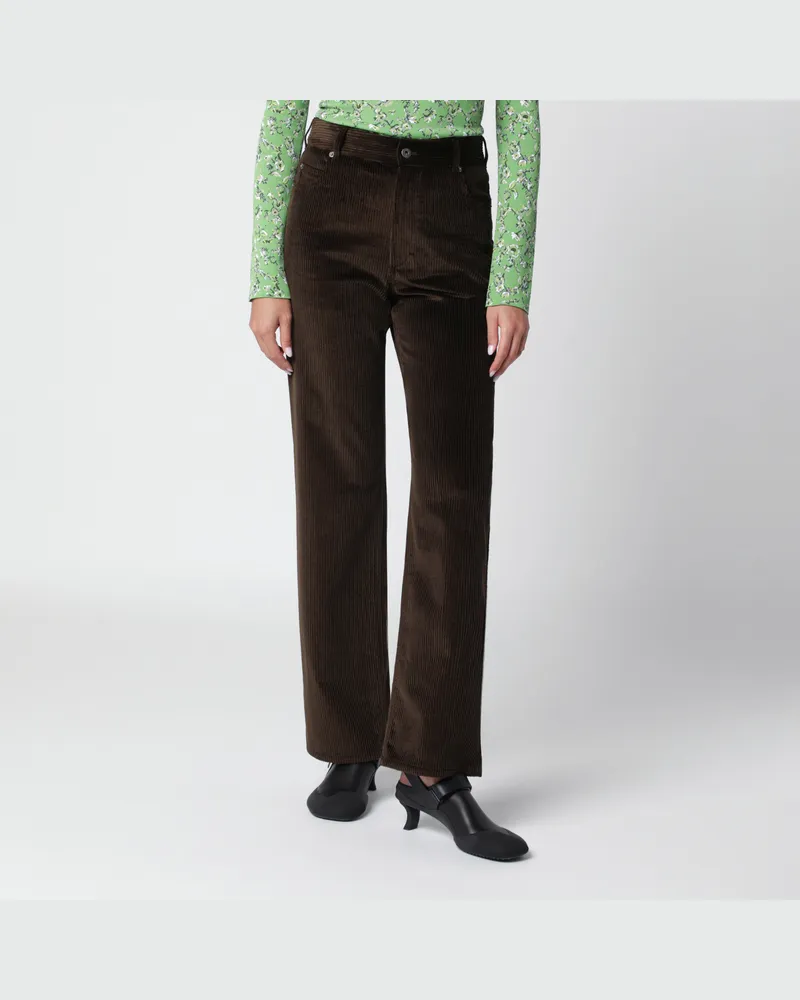 Loewe Braune Cordhose aus Baumwolle Brown