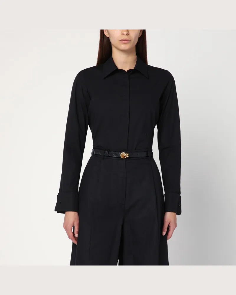 Max Mara Schwarzes Baumwollhemd mit Logo Black