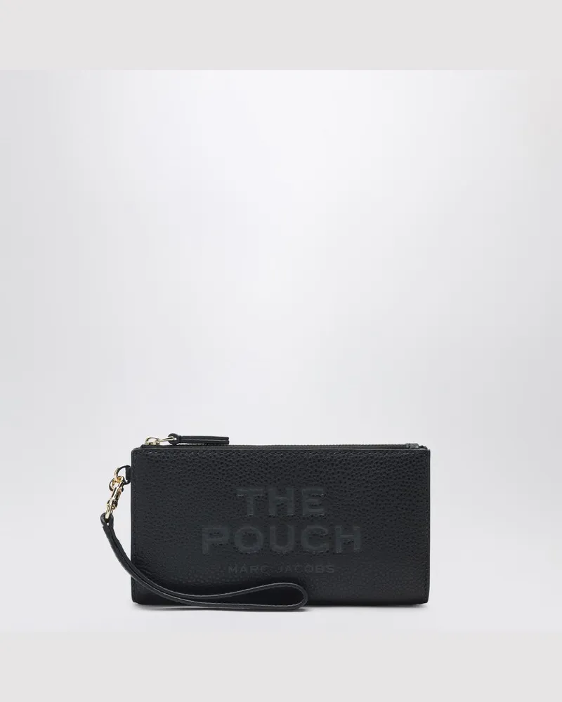 Marc Jacobs The Pouch Tasche aus schwarzem genarbtem Leder Schwarz