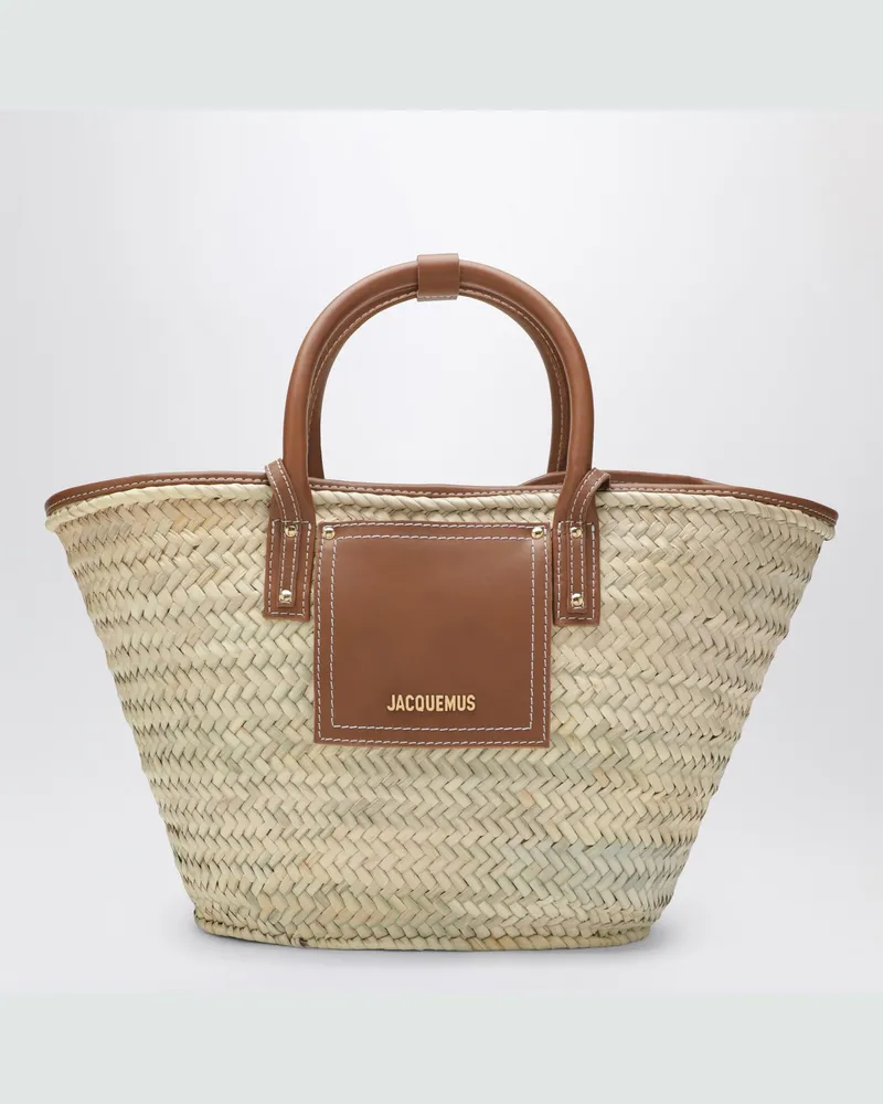 Jacquemus Le Panier Soli Tasche aus Raffia Brown