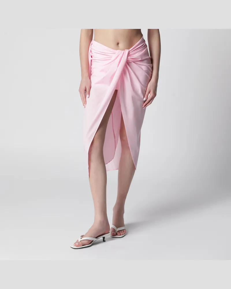 Jacquemus Asymmetrischer Pareo-Rock in Hellrosa Pink