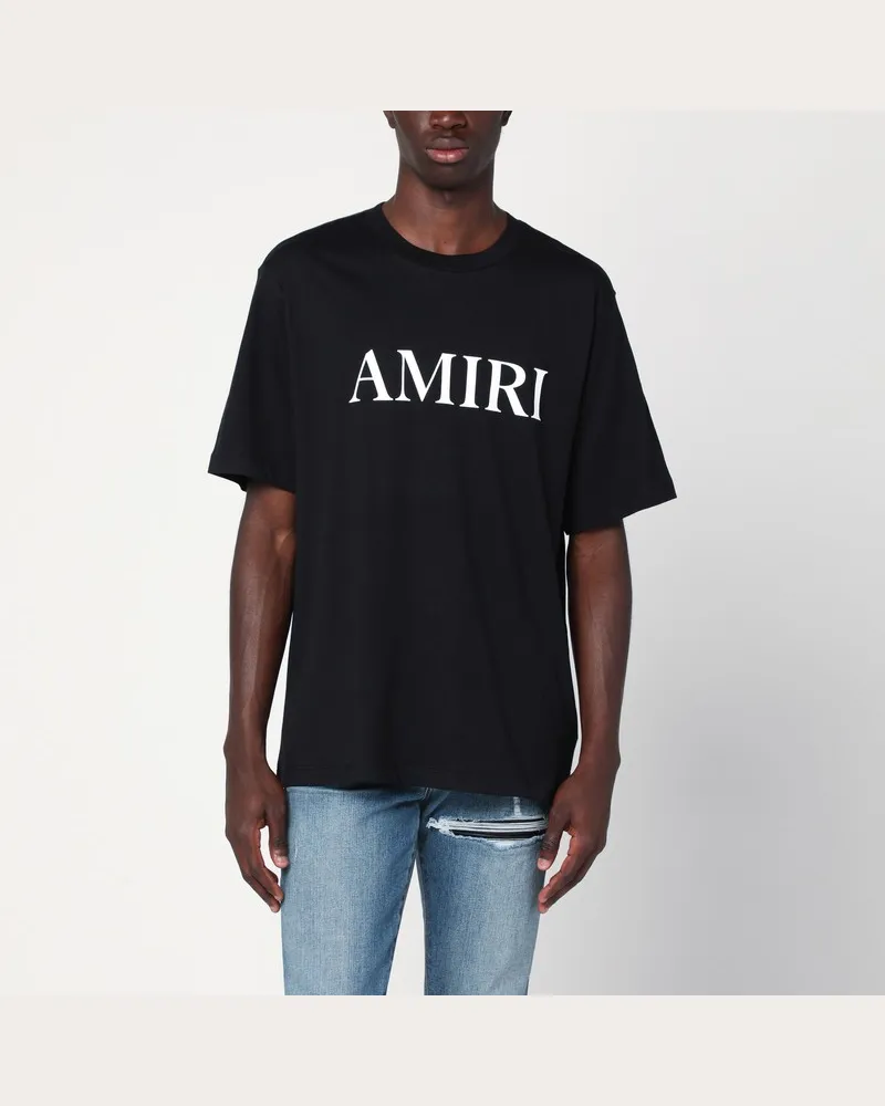 Amiri Schwarzes Baumwoll-T-Shirt mit Logo Schwarz