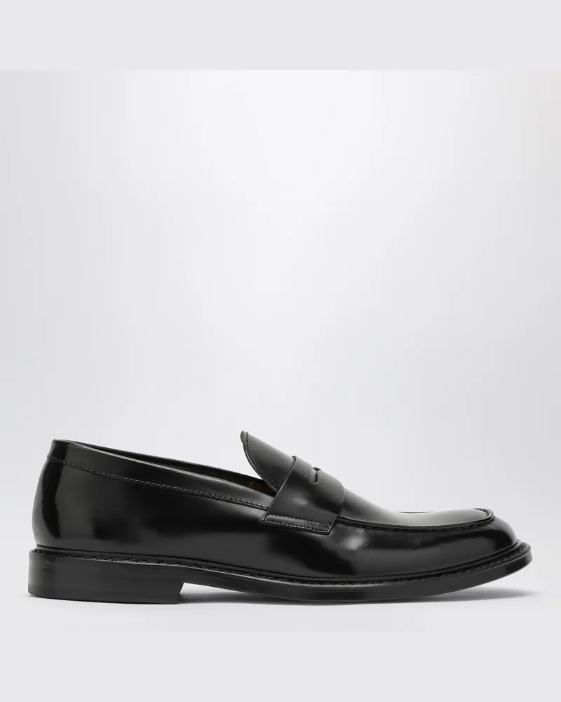 Doucal´s Klassischer Slipper aus schwarzem Leder Schwarz
