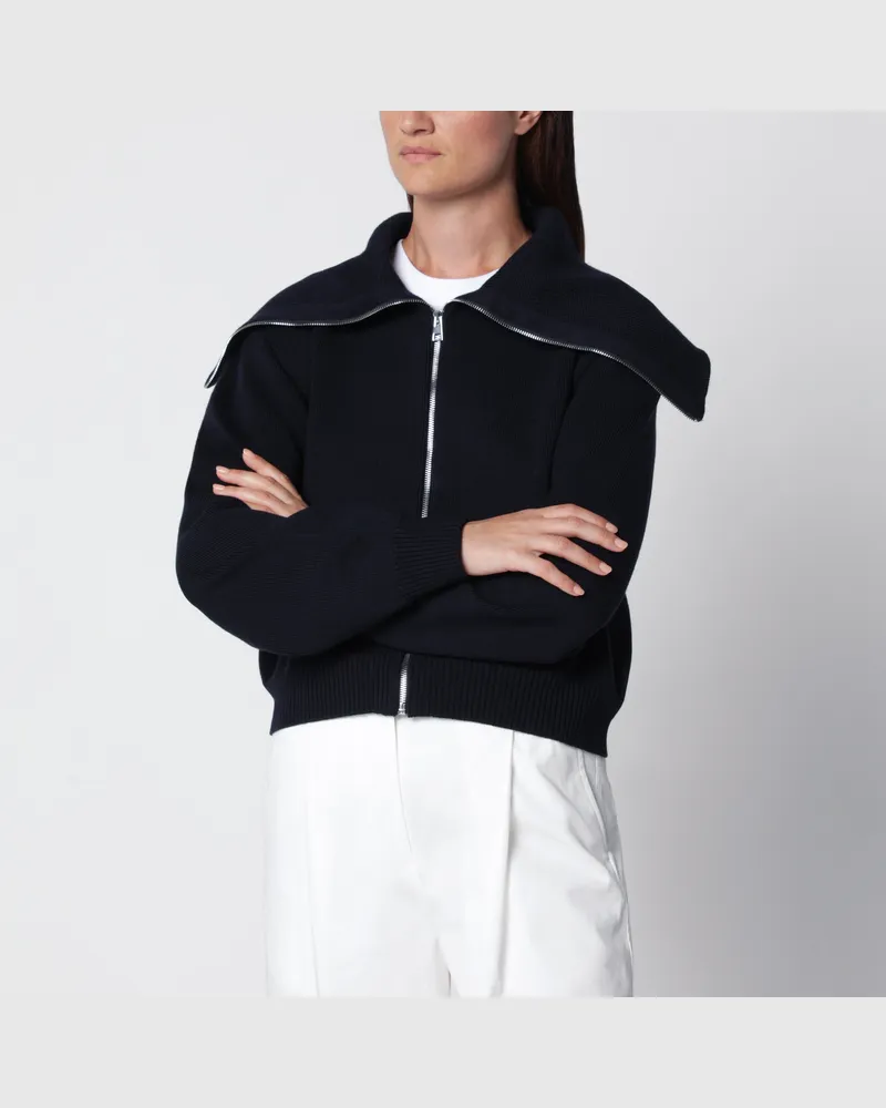 Róhe Cardigan aus Wolle mit Reißverschluss in Navyblau Blue