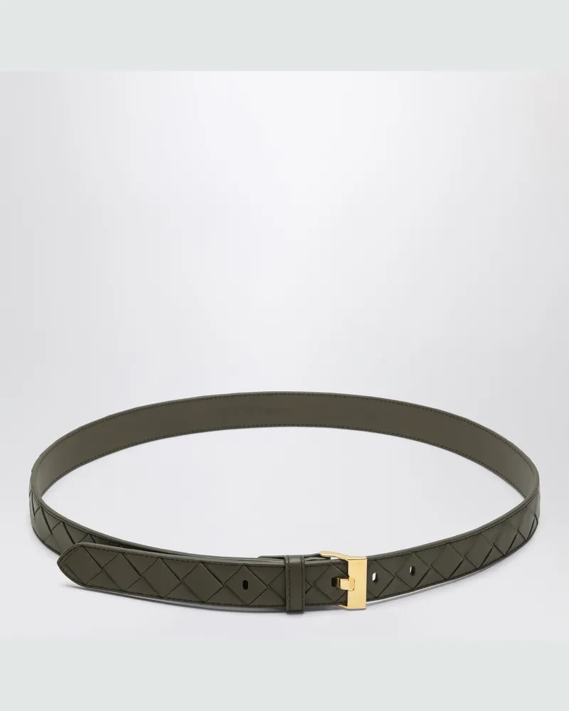 Bottega Veneta Cipressofarbener Watch-Gürtel in Intrecciato Green
