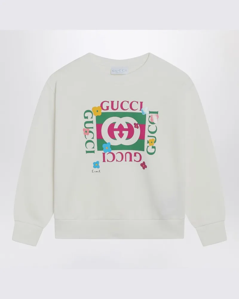 Gucci Weißes Sweatshirt mit Logodruck Weiß