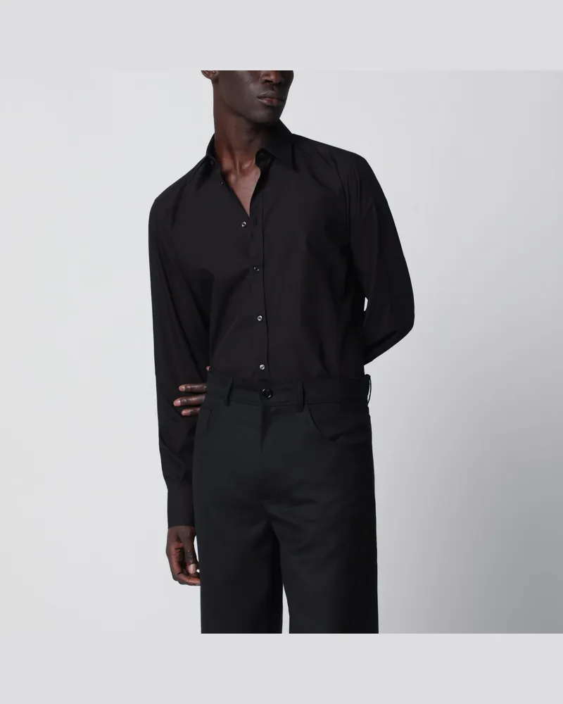 Dolce & Gabbana Schwarzes Baumwollhemd Black