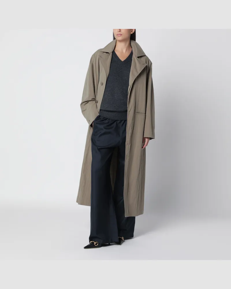 Gucci Oversized trench coat in taupe beige nylon Grey