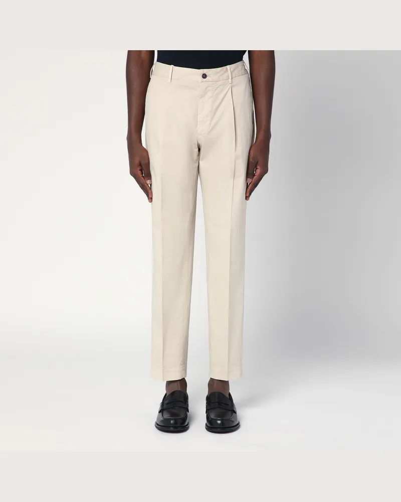 Biagio Santaniello Elfenbeinfarbe Hose aus Baumwolle White