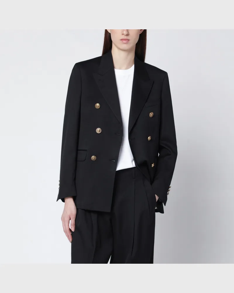 Golden Goose Schwarze doppelreihige Wolljacke Black