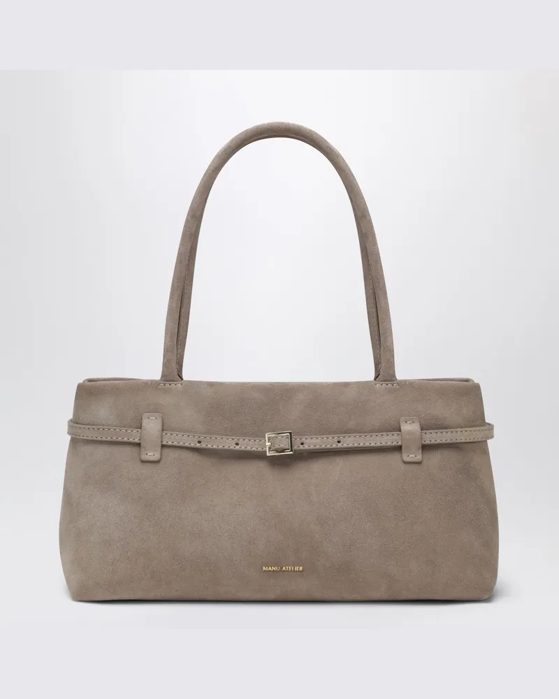 Manu Atelier Le Cambon East West Sughero Tasche aus Wildleder Braun