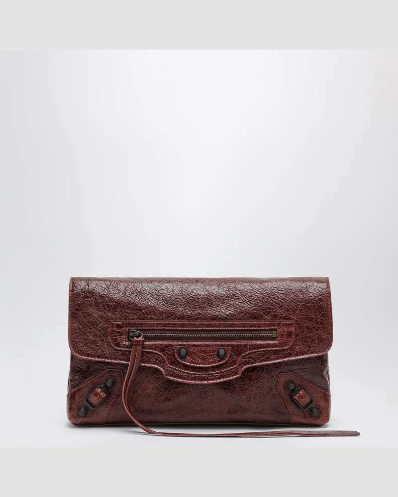 Balenciaga Le City Pochette aus Merlot-Leder Red