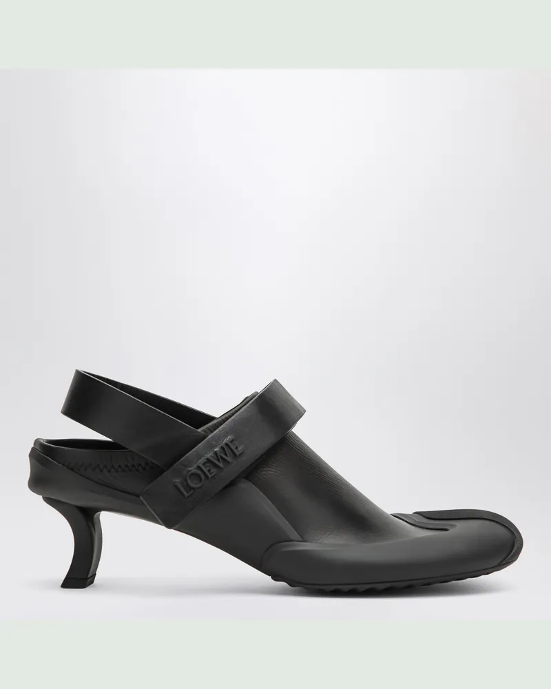 Loewe Schwarze Slingbacks mit Taucherinnen-Finish aus Stretch-Kalbsleder Black