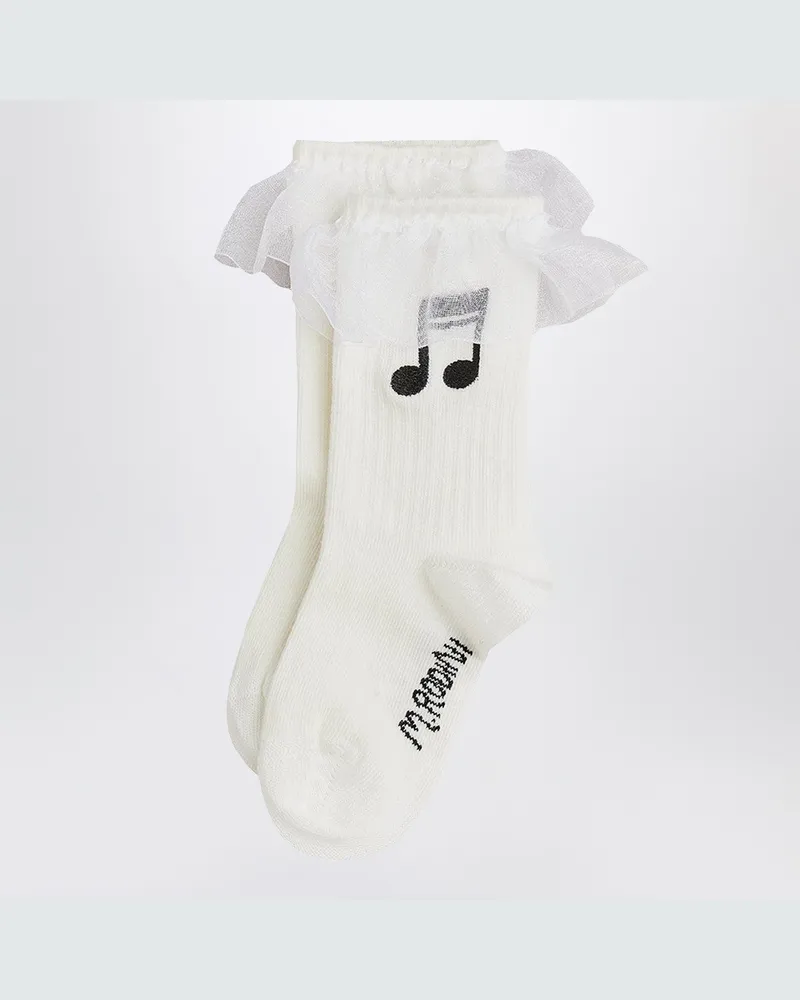 Mini Rodini Weiße Socken mit Musiknote White