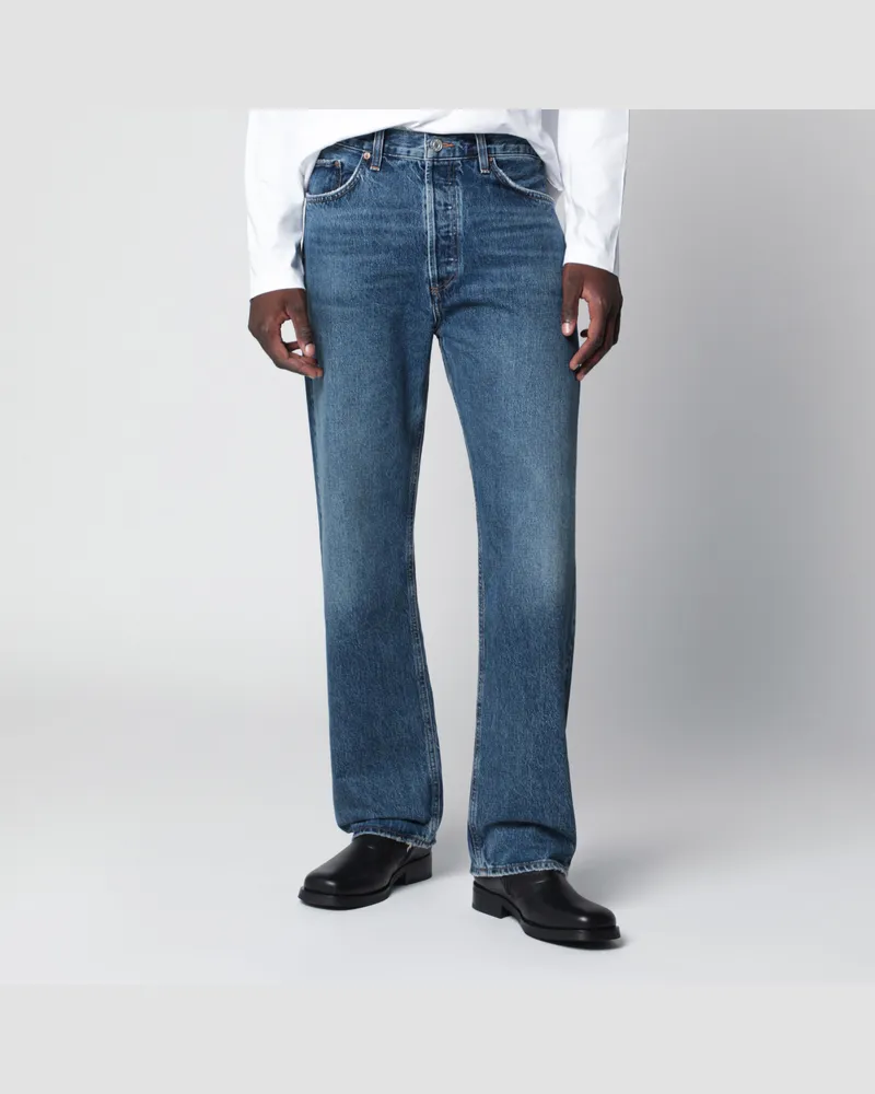 AGOLDE 90's Jeans aus blauem Denim mit Washed-Effekt Blue
