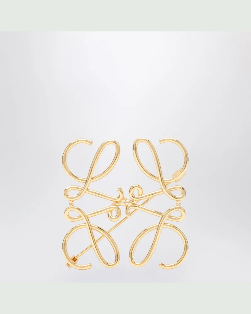 Loewe Anagramm-Brosche aus goldenem Metall Metal