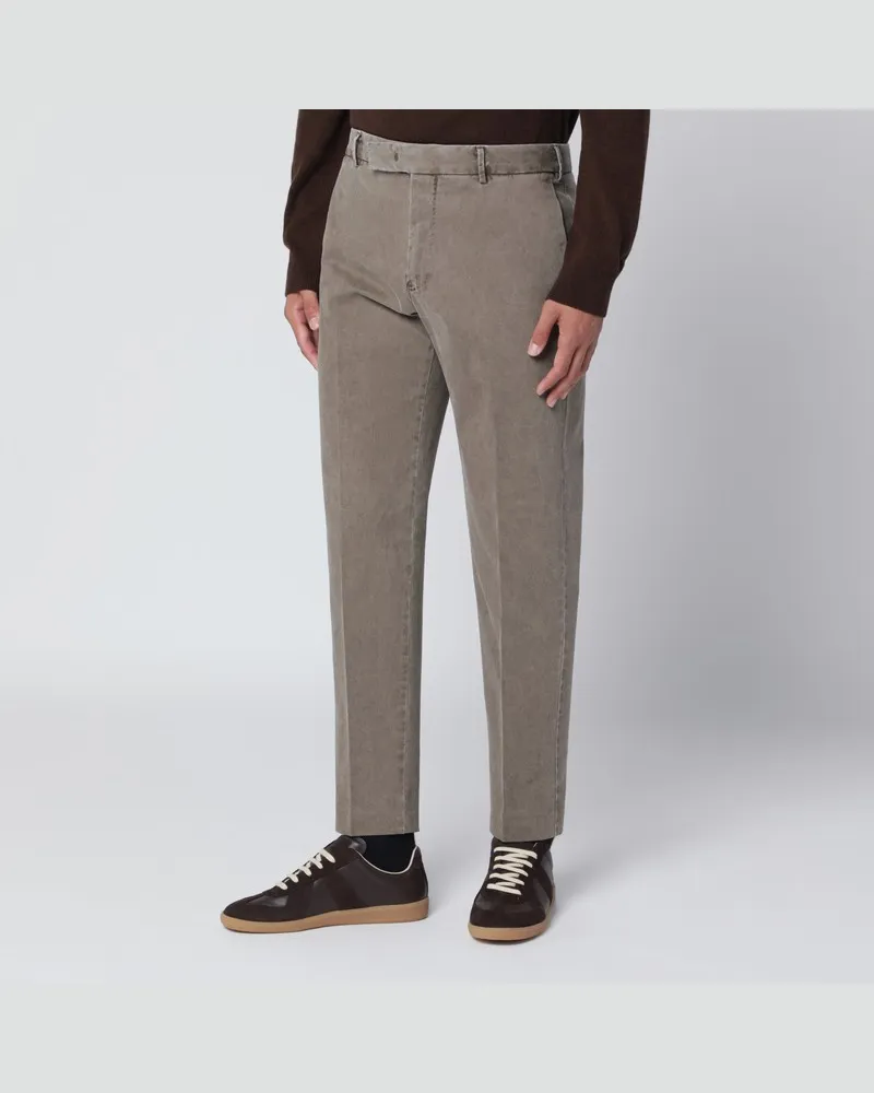 PT TORINO Schlammfarbene Baumwollhose Beige
