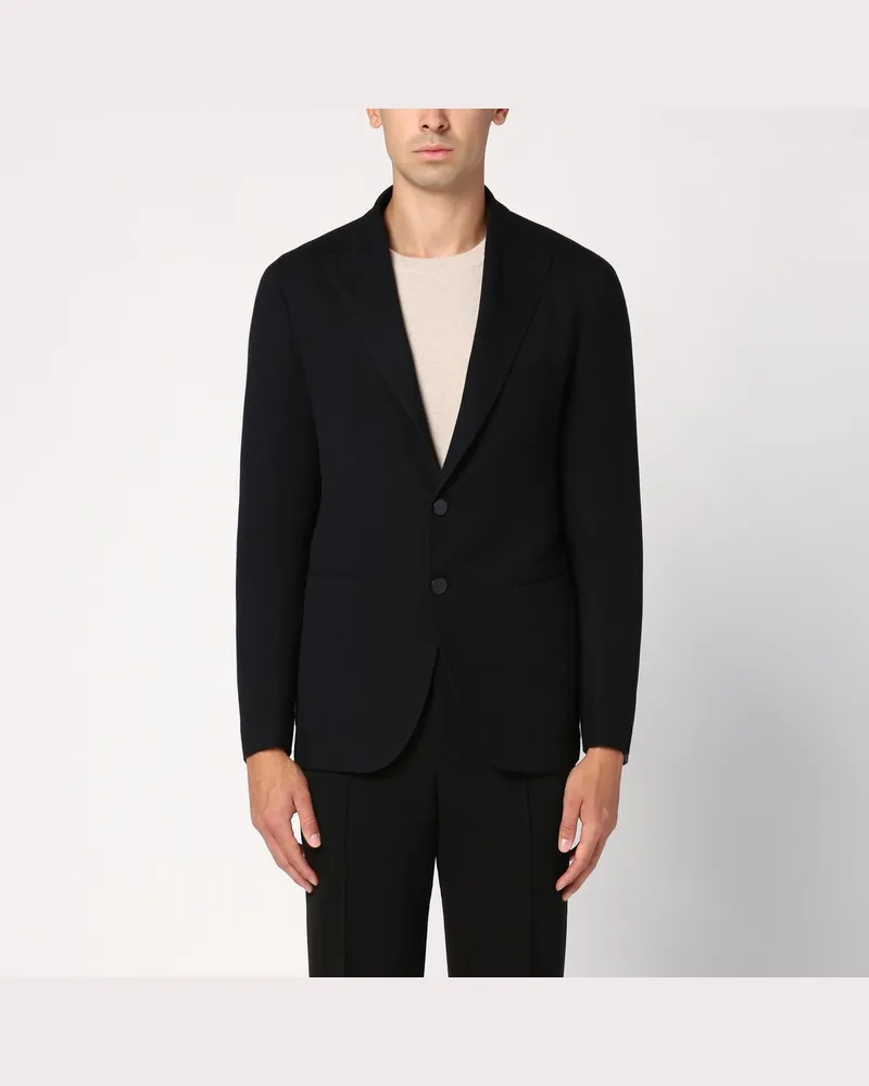 Tagliatore Einreihige schwarze Wolljacke Mehrfarbig