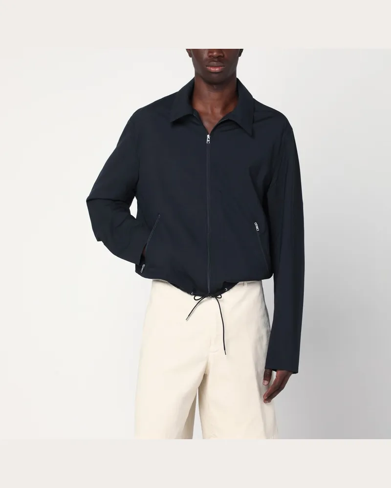 Prada Blaue Wolljacke mit Reißverschluss Blau