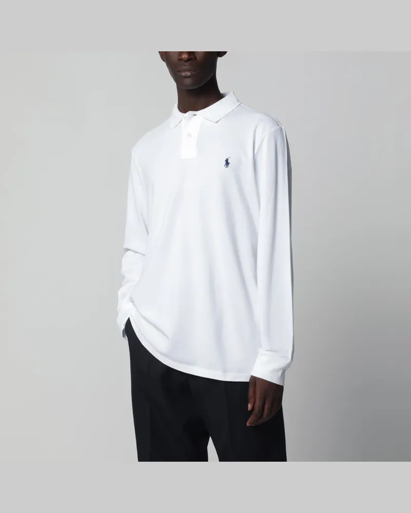 Ralph Lauren Weißes Baumwoll-Poloshirt Custom Slim-Fit White