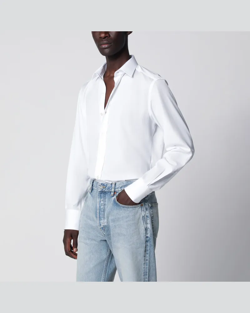 Tom Ford Slim-Fit-Baumwollhemd in Optisch Weiß White