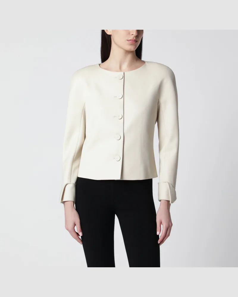 Chloé Taillierte Jacke aus Grain-de-Poudre-Wolle in Wüstenbraun Beige