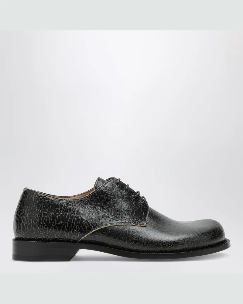 Loewe Campo Derby in black crackled calfskin Black