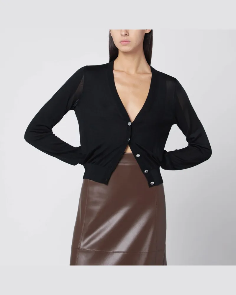 SPORTMAX Schwarzer Woll-Cardigan Schwarz