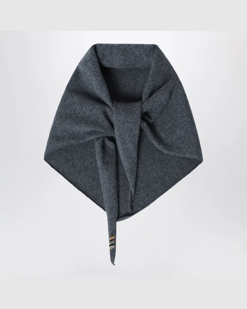 extreme cashmere Dunkelgraues N°35 Bandana aus Kaschmir Grey
