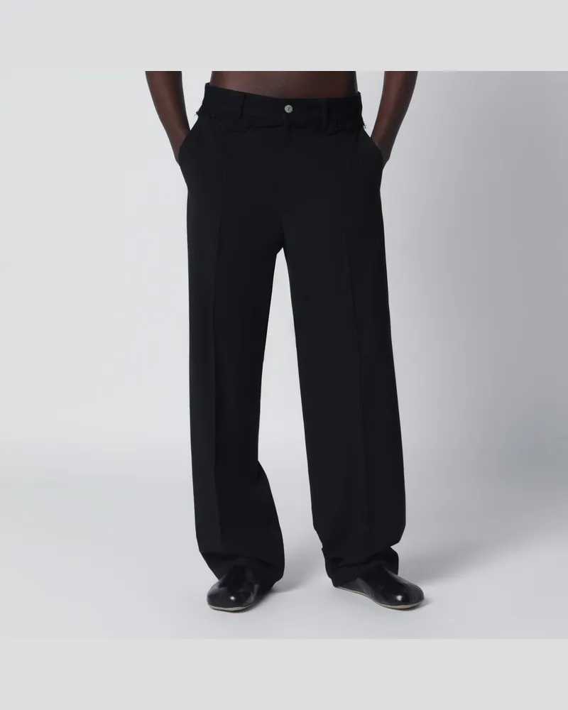 Maison Margiela Schwarze Hose aus Wollmischung Black