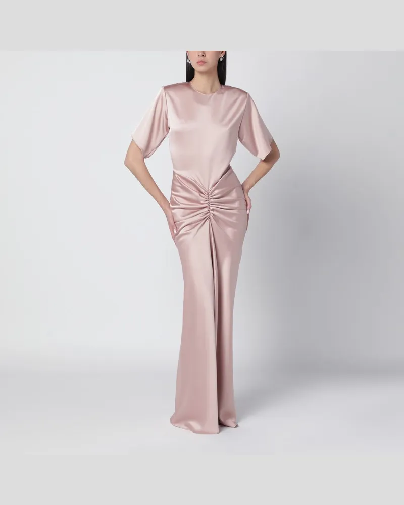 ANDAMANE Hellrosa Iris-Kleid mit Drapierung Rosa