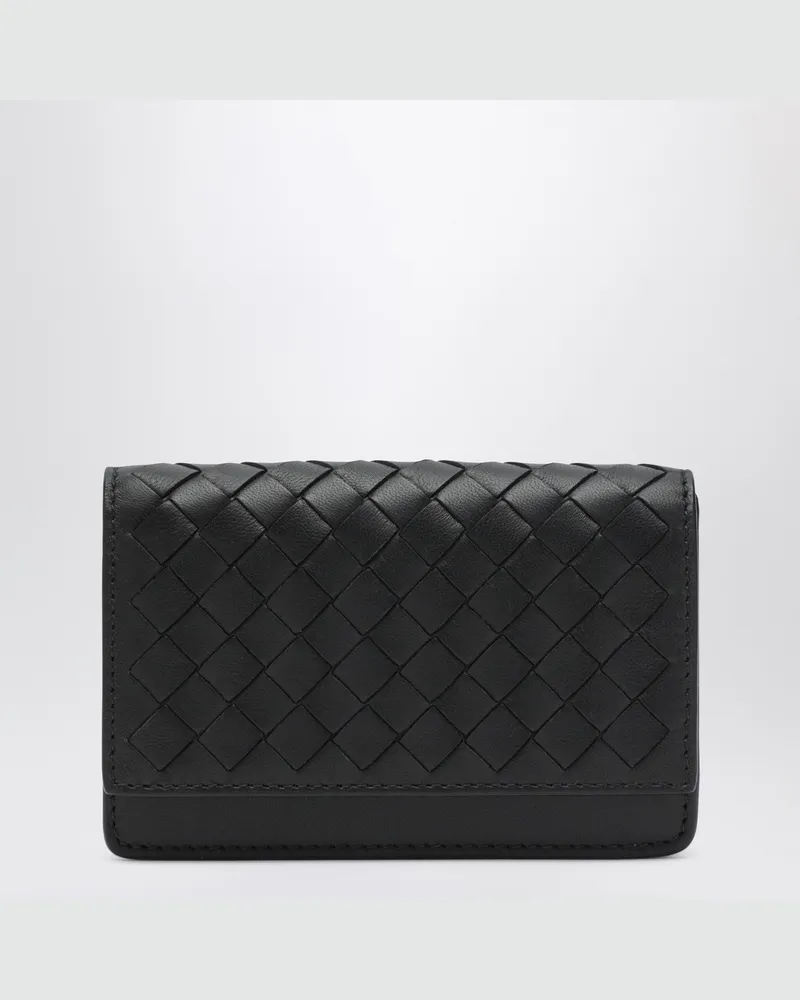 Bottega Veneta Kleines Intrecciato Continental Portemonnaie in Schwarz Black