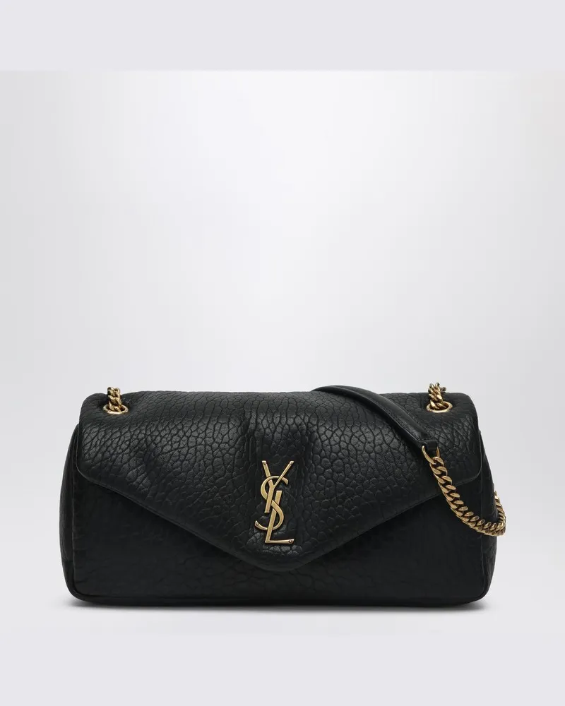 Saint Laurent Mittlere Calypso Tasche aus schwarzem Leder Schwarz